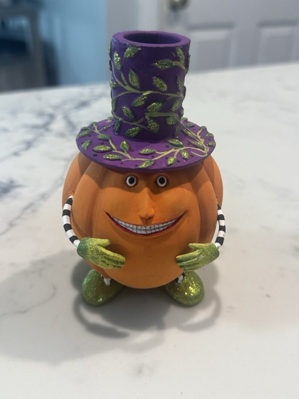 Mackenzie Childs Patience Brewster RARE Peter Pumpkin Gourdon Candle Holder